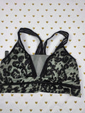 Victorias Secret Green Cheetah Leopard Sports bra Medium Bralette Bra Top Tank