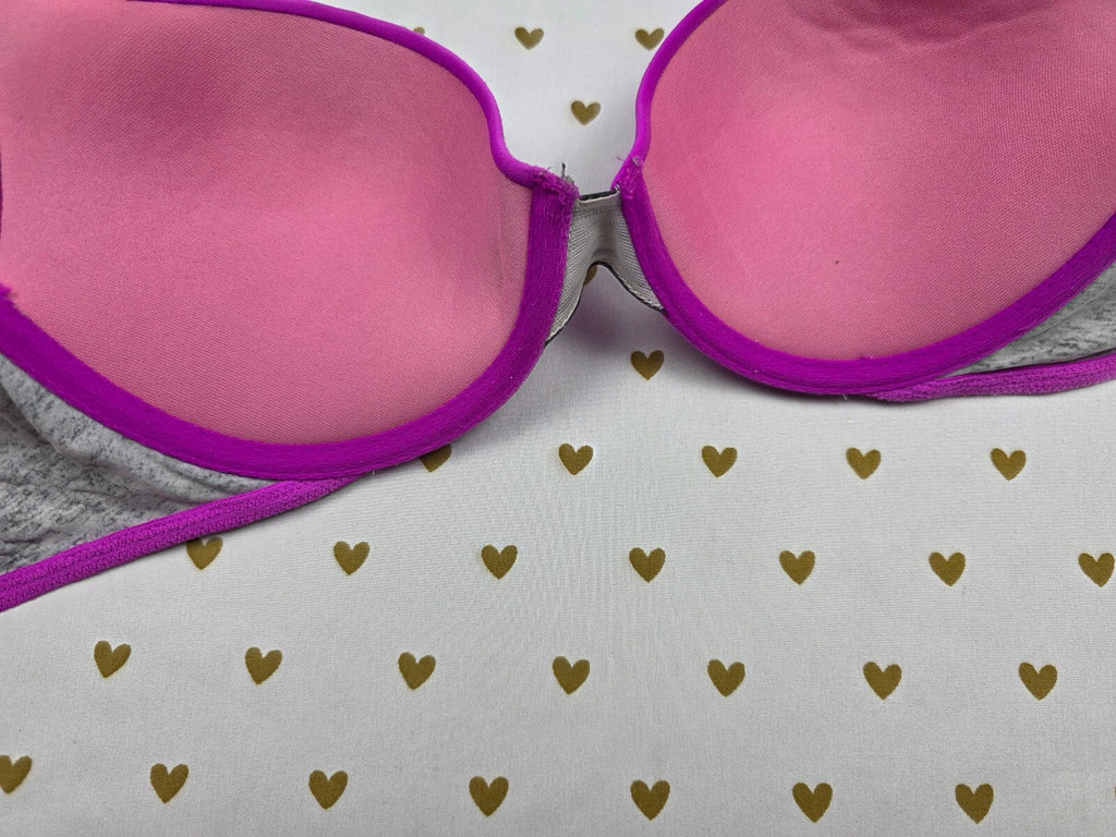 Victorias Secret  PINK Purple Logo Bra Wear Everywhere Push Up 32D