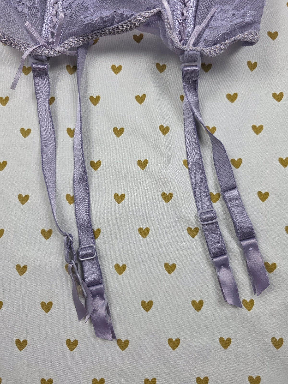Victoria's Secret Very Sexy Lavender Lace Bustier Corset Garter Bra 34B