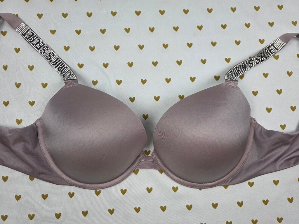 Victorias Secret Bling Strap Satin Bra Very Sexy Push Up 34DD