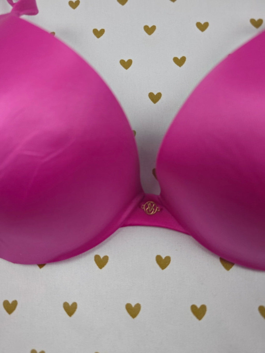 Victorias Secret SO OBSESSED Pink Push UP Satin Bra 32D