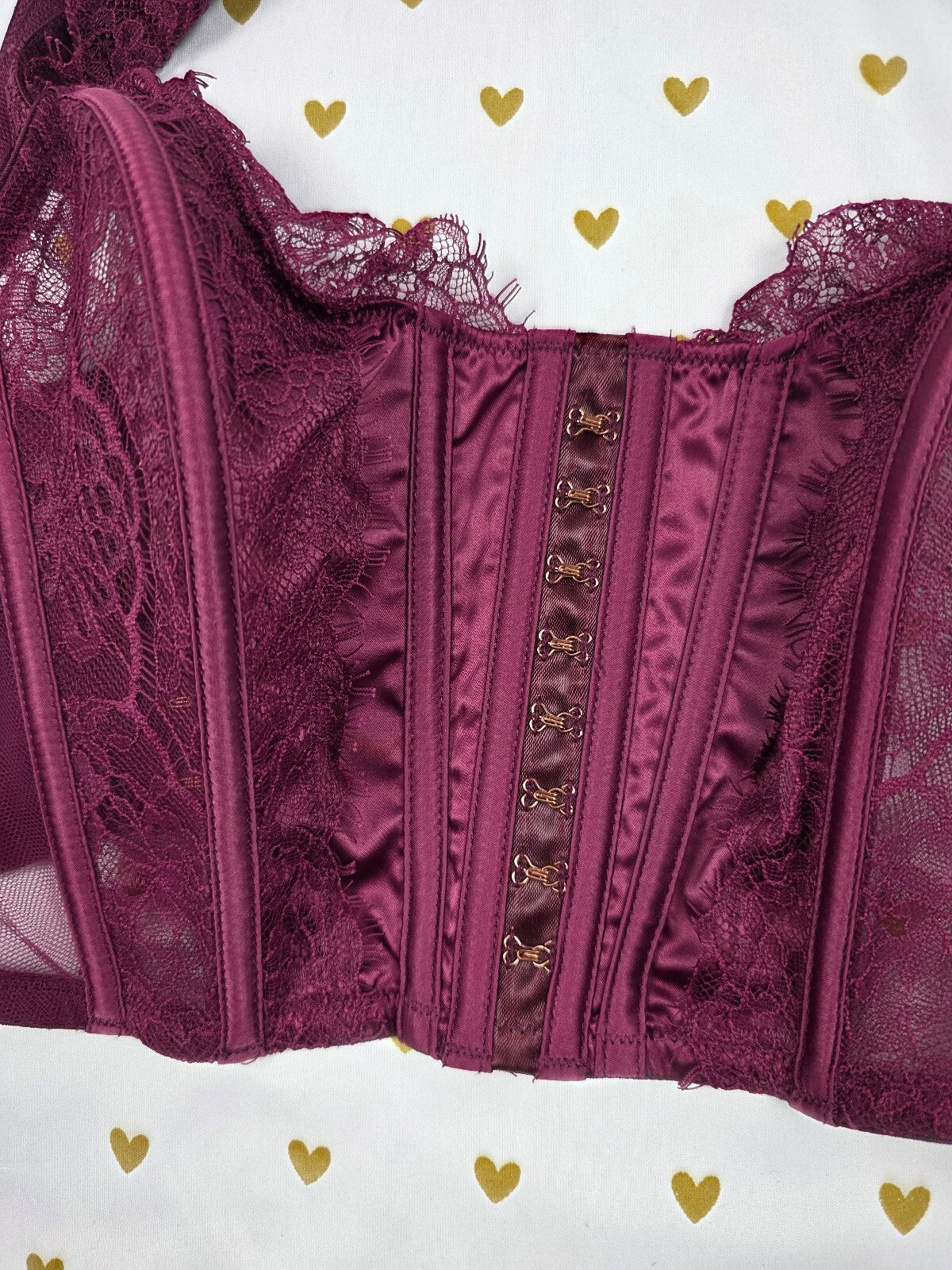 Victorias Secret Maroon Dream angels LARGE  Bralette Bra Top Tank