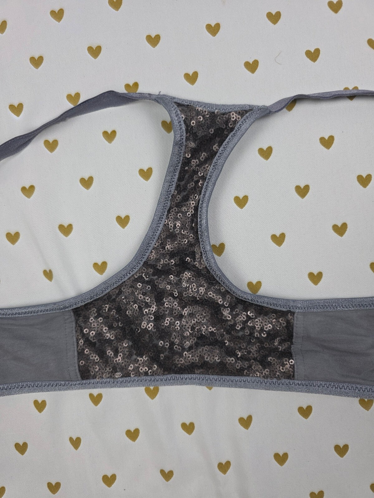 Victorias Secret Front Close racerback Bra BLING Tank Sequin 38B