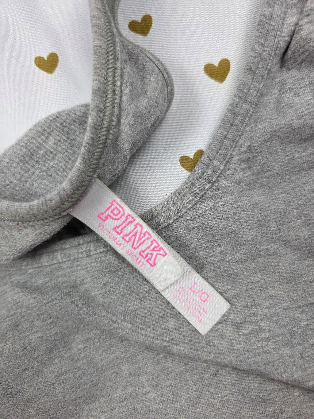 Victorias Secret Pink Grey Sports Bra Large Bralette Bra Top Tank