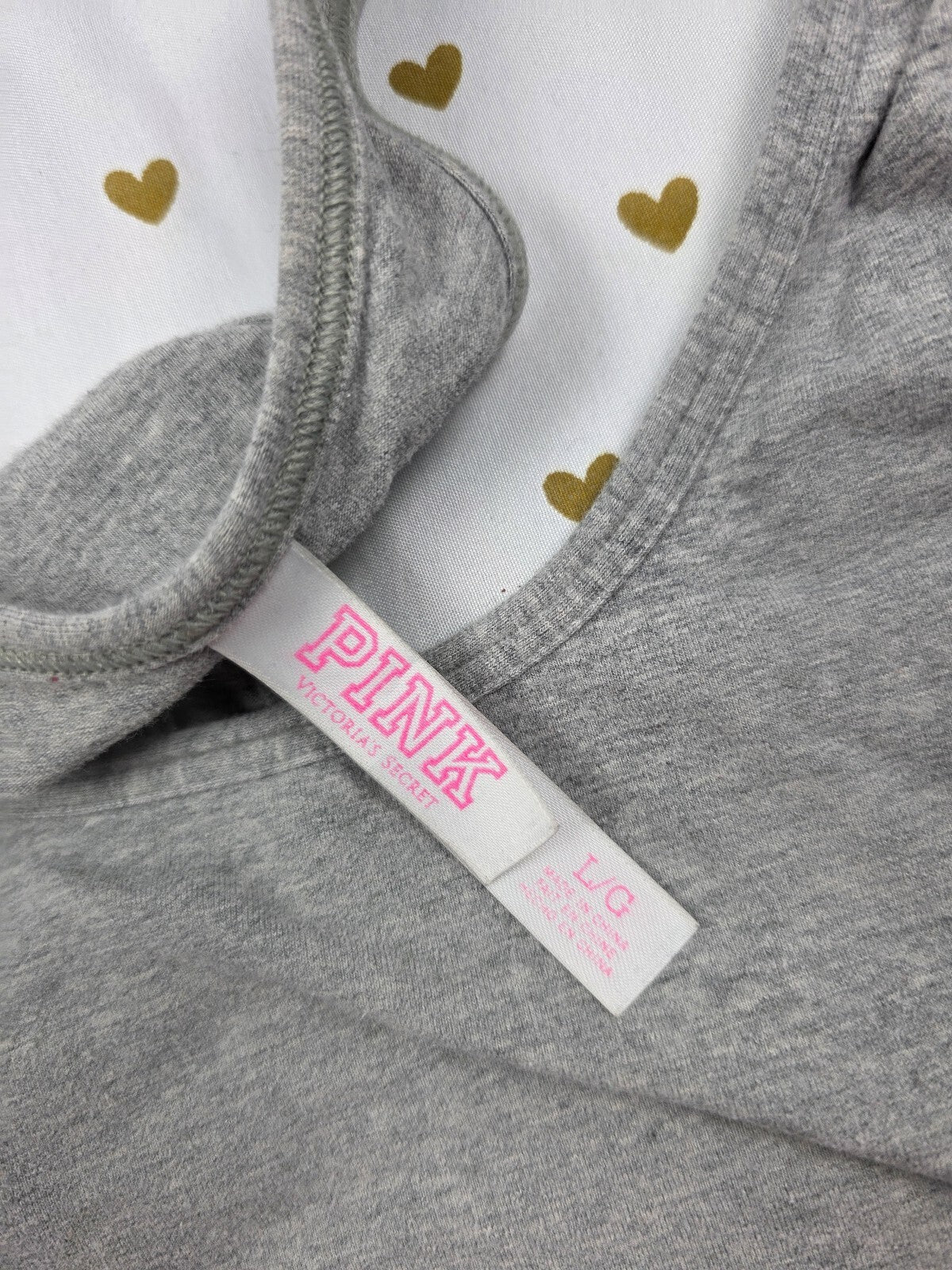 Victorias Secret Pink Grey Sports Bra Large Bralette Bra Top Tank