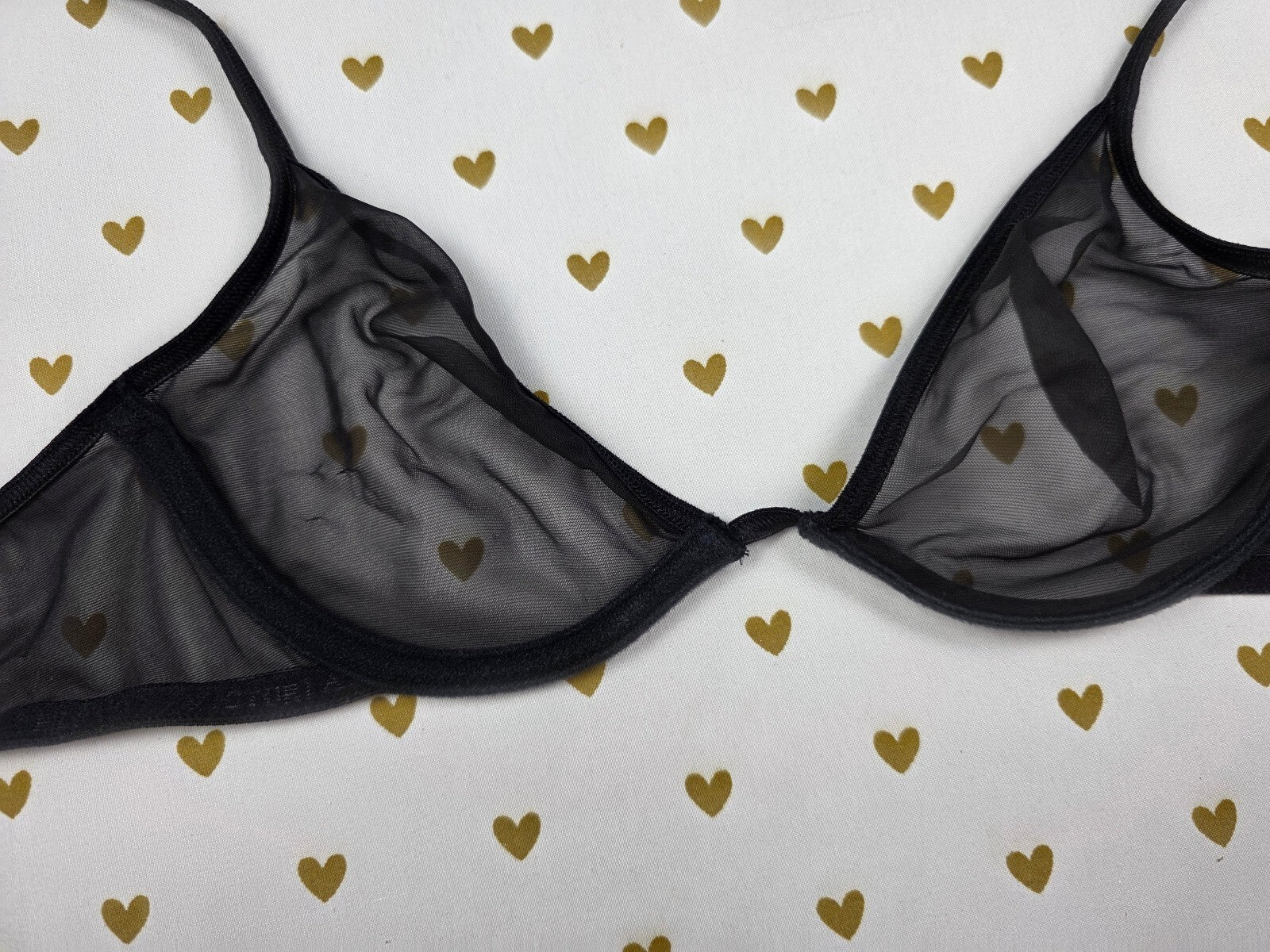 Victorias Secret Vintage Sheer Black Bra 34B Y2k 99 Lounge