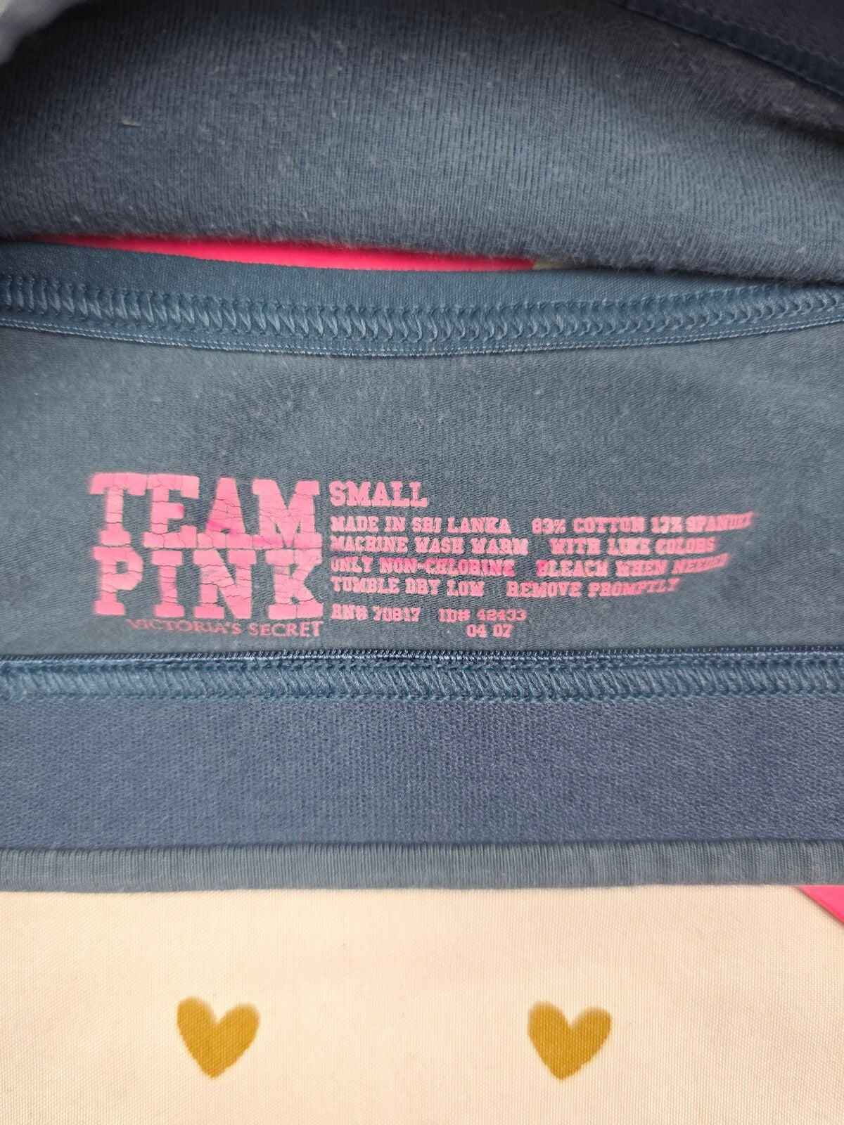 Victorias Secret Pink Vintage UNIVERSITY Tank Top cami SMALL TEAM Sports Bra