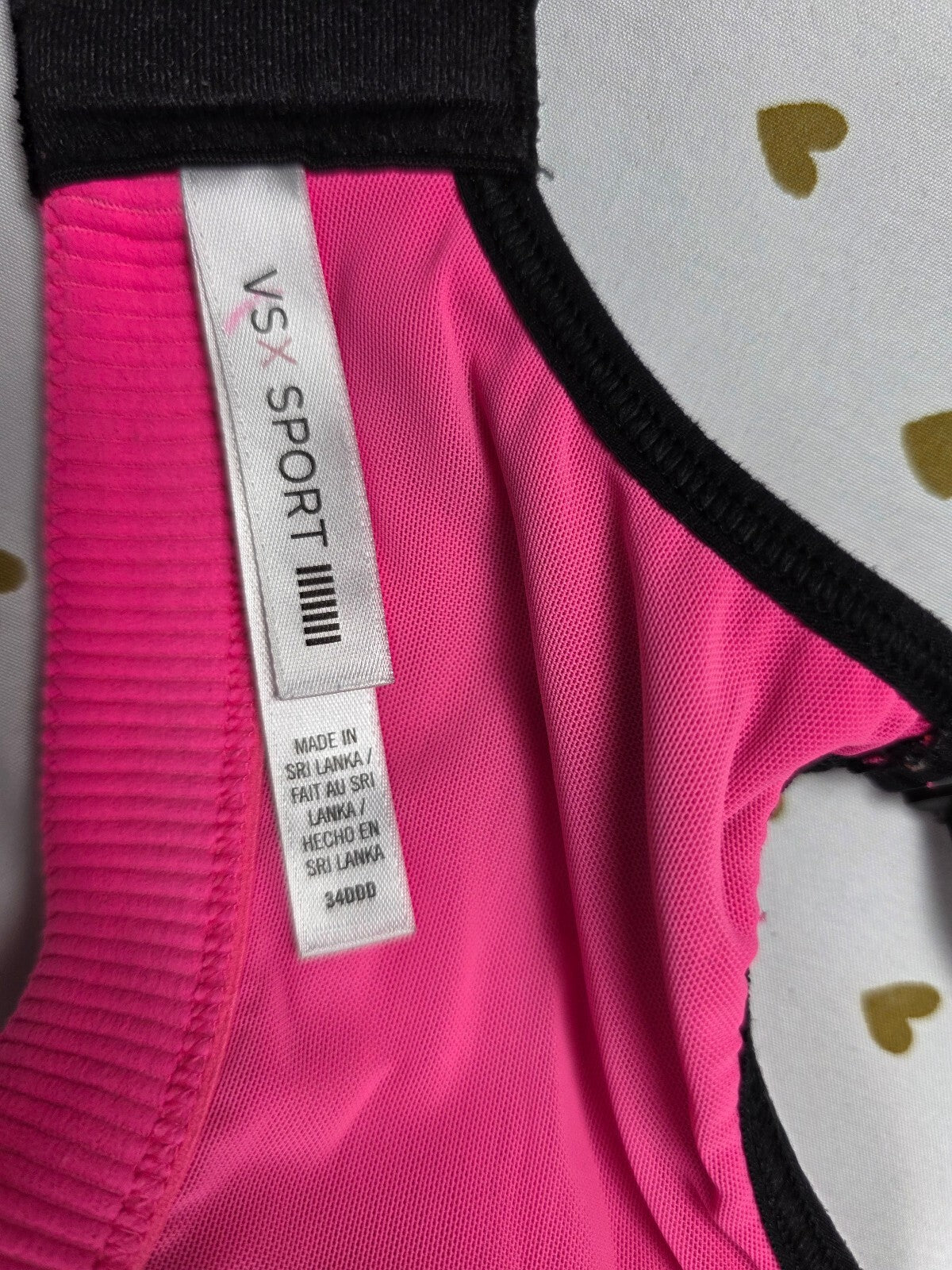 Victorias Secret VSX SPORT Underwire Sports Bra 34DDD Pink Exercise Support