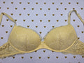 Victorias Secret Yellow Wireless No Wire Lace Bra 32C Padded