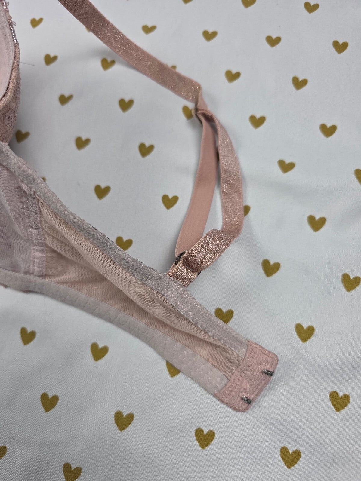 Victorias Secret Floral Accent Dream Angels Lined Demi Balconette Bra 32DDD