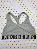 Victorias Secret Pink Grey Sports Bra Large Bralette Bra Top Tank