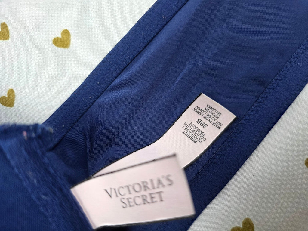Victorias Secret Front Close Blue Racerback  Perfect Coverage bra 38B