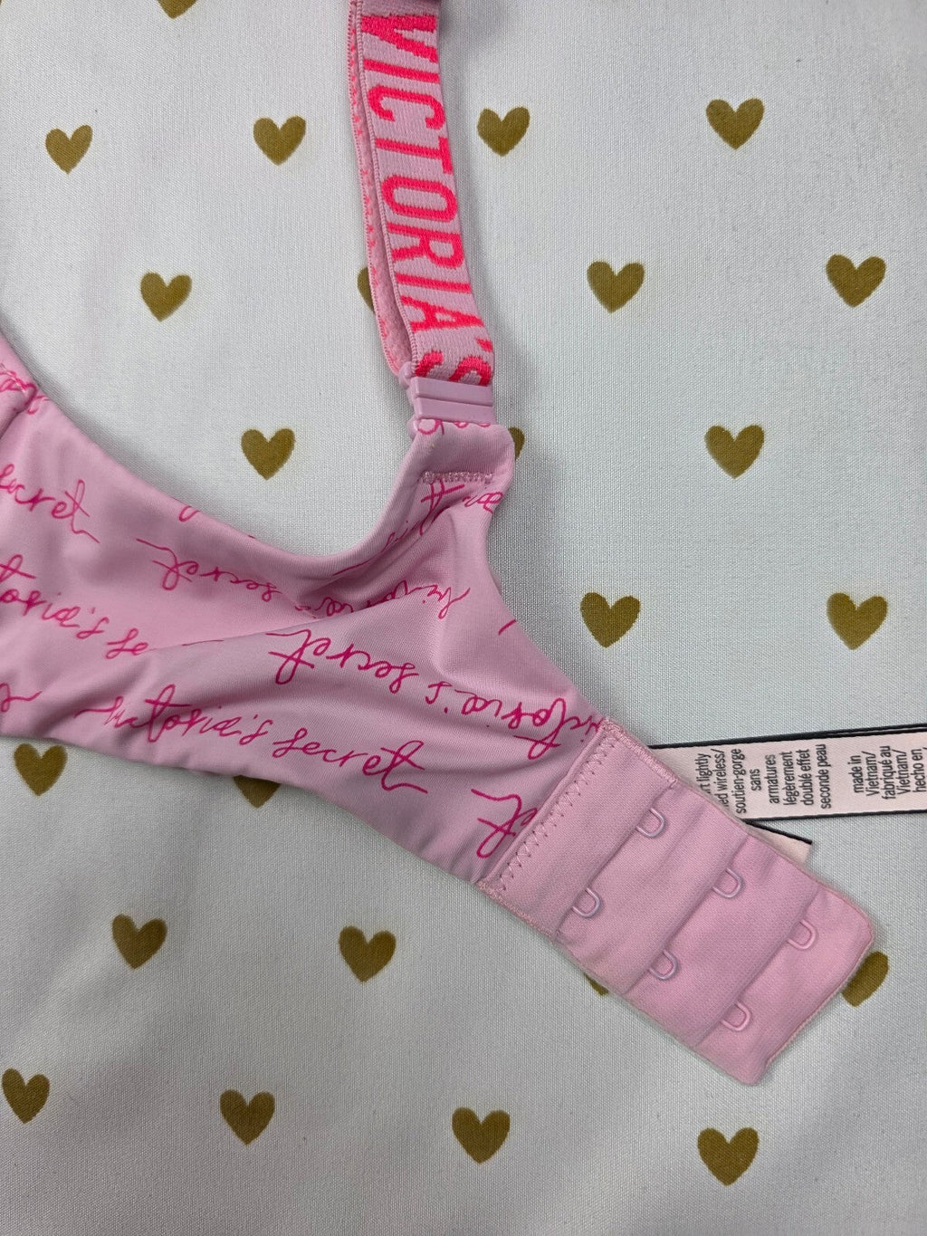 Victorias Secret T Shirt Logo Strap Wireless No Wire Bra 34D