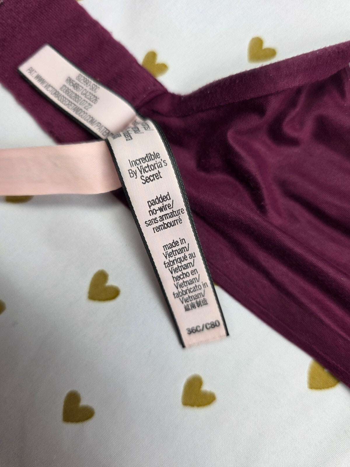 Victorias Secret INCREDIBLE Padded Wireless No Wire Bra Maroon 36C