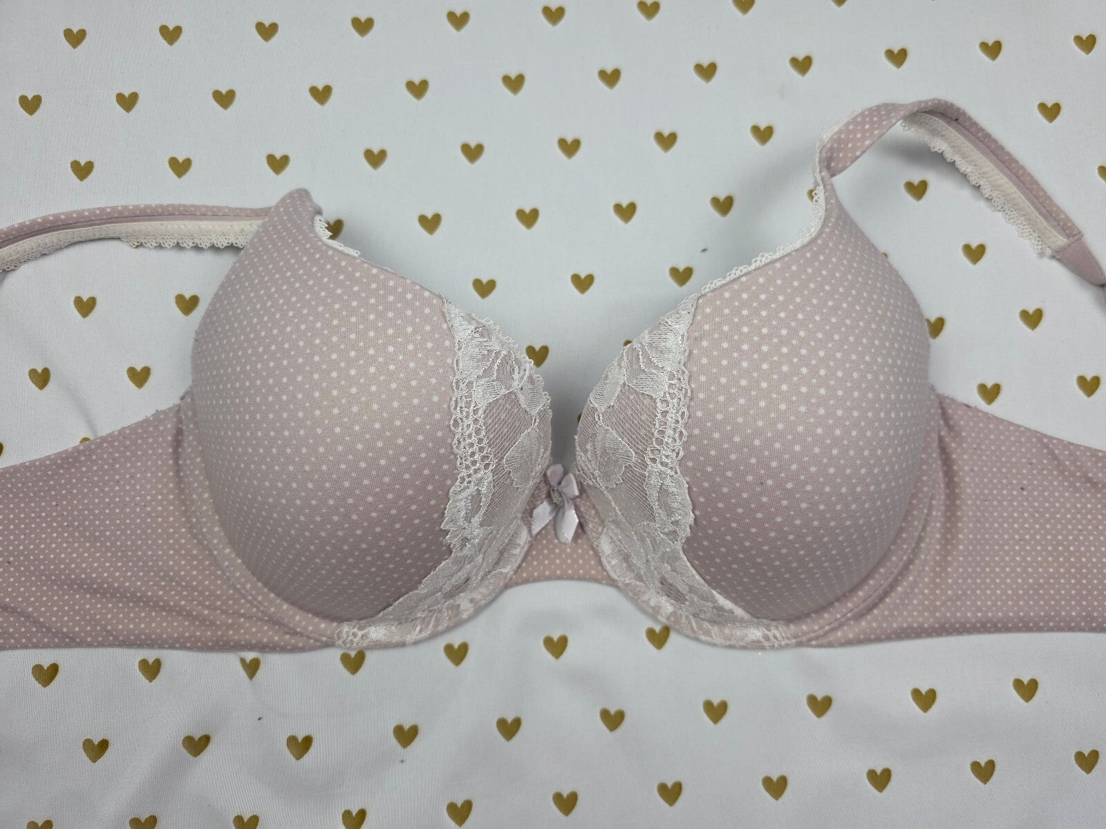 Victoria's Secret Body By Victoria Perfect Shape Bra Polka Dot 36C