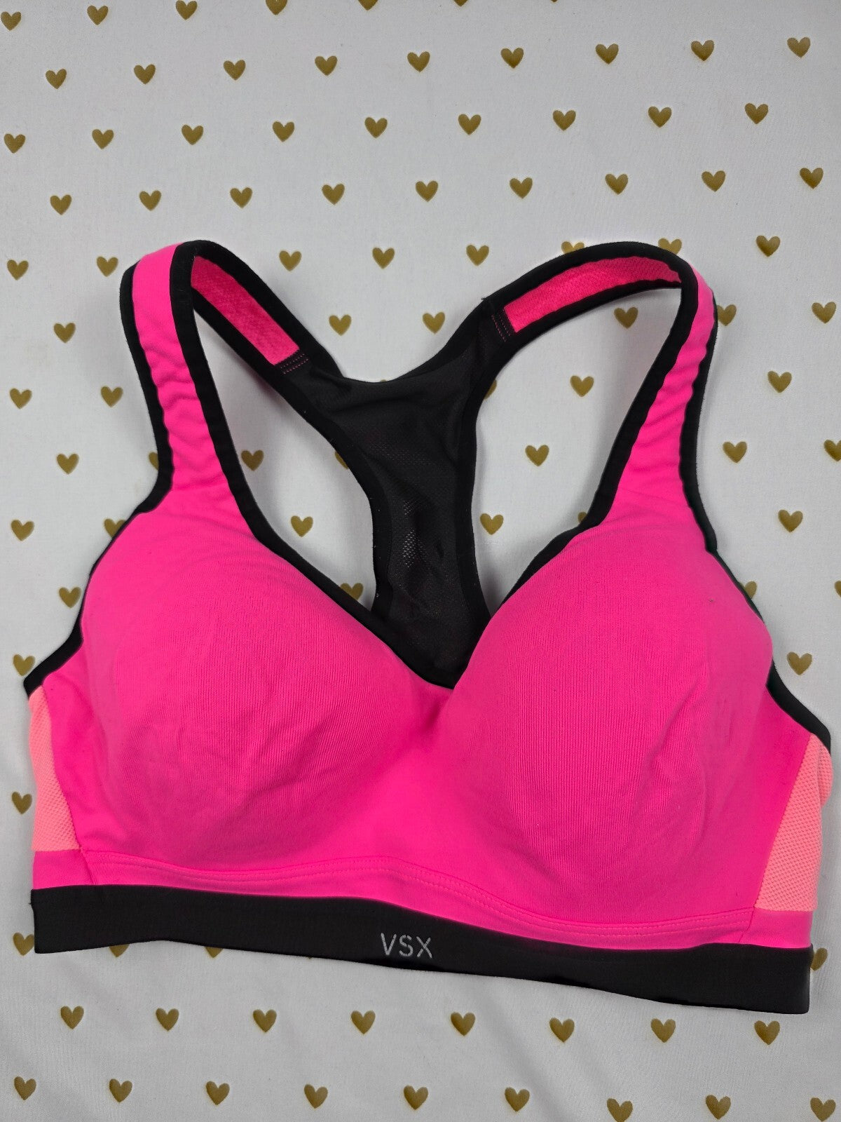 Victorias Secret Neon Pink 34C Sports Bra Supportive Tank Top