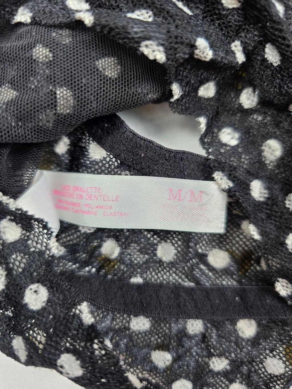 Victorias Secret Pink Racerback polka dot Medium Bralette Bra Top Tank