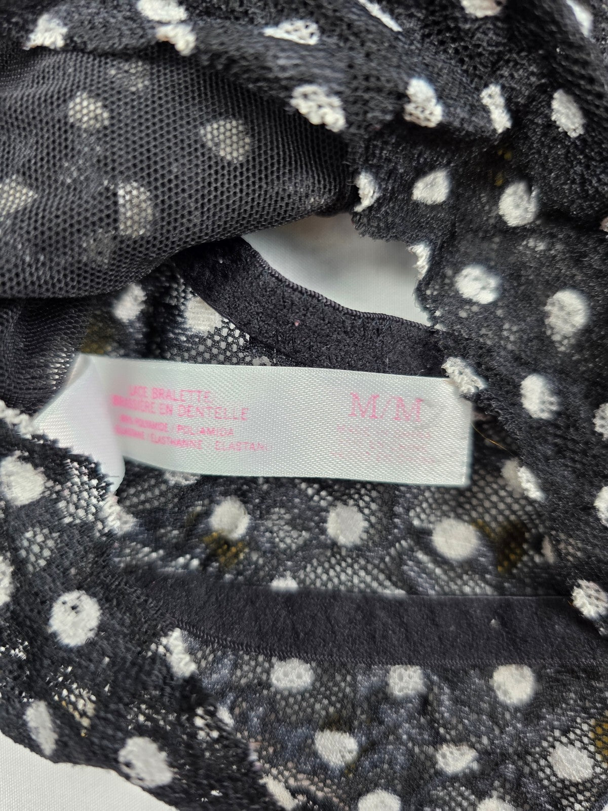Victorias Secret Pink Racerback polka dot Medium Bralette Bra Top Tank