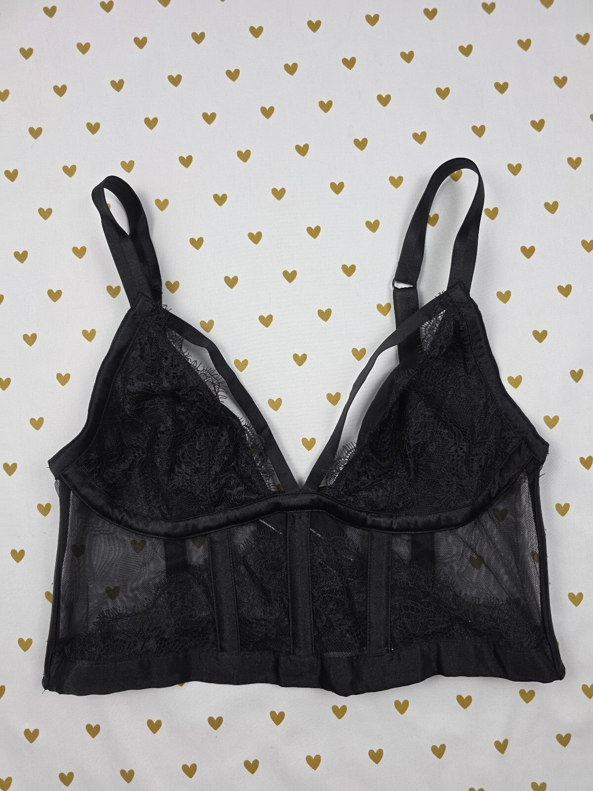 Victorias Secret Black Very Sexy Medium Sheer Bralette Bra Top Tank