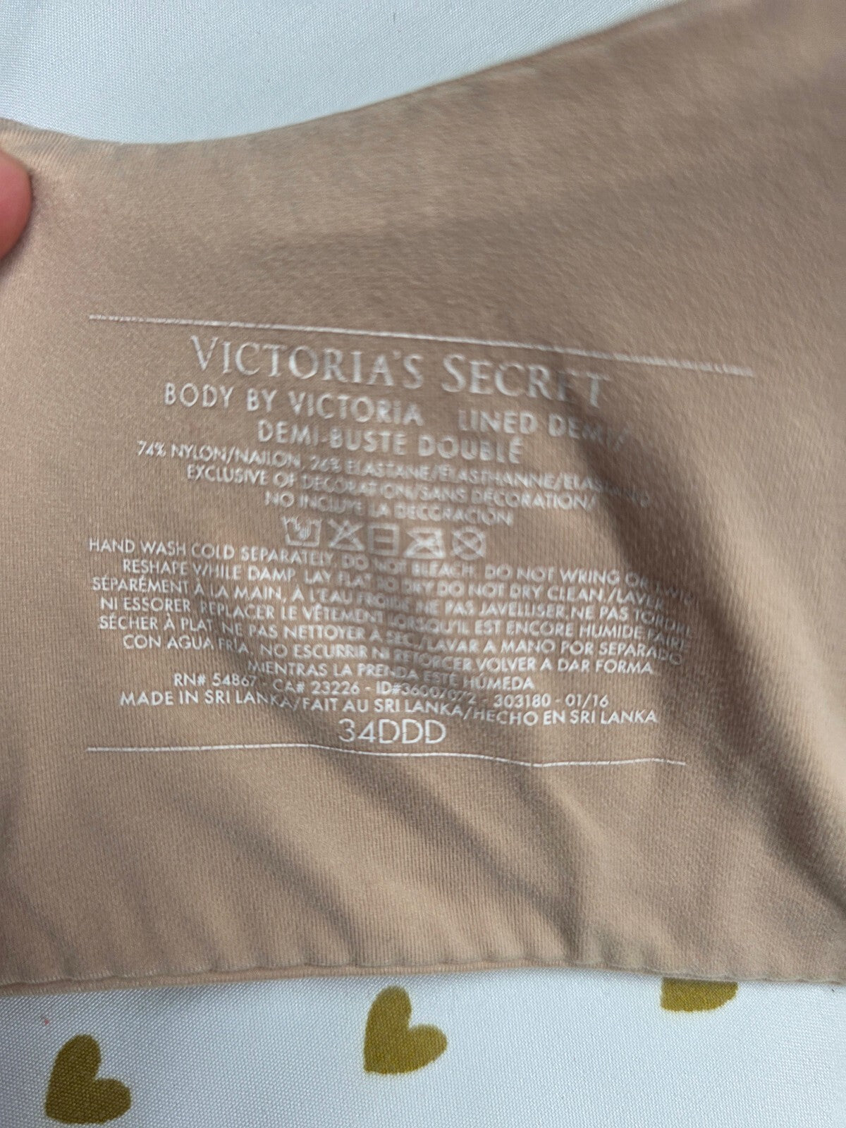 Victorias Secret Beige Lined Demi Soft Bra 34DDD