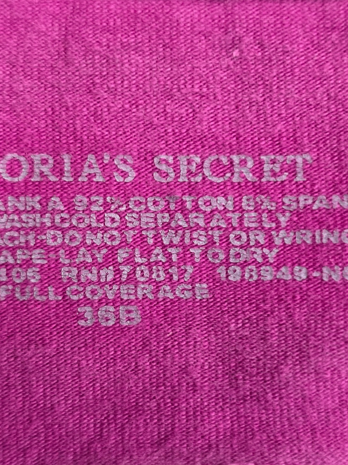 Victorias Secret Vintage Cotton Lounge 36B Lightly Lined Bra