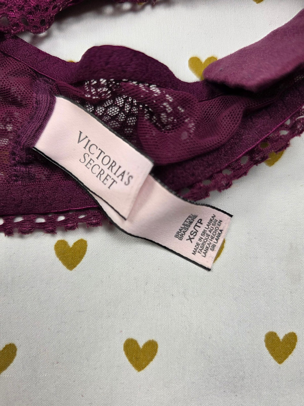 Victorias Secret Maroon Lace halter XS Bralette Bra Top Tank