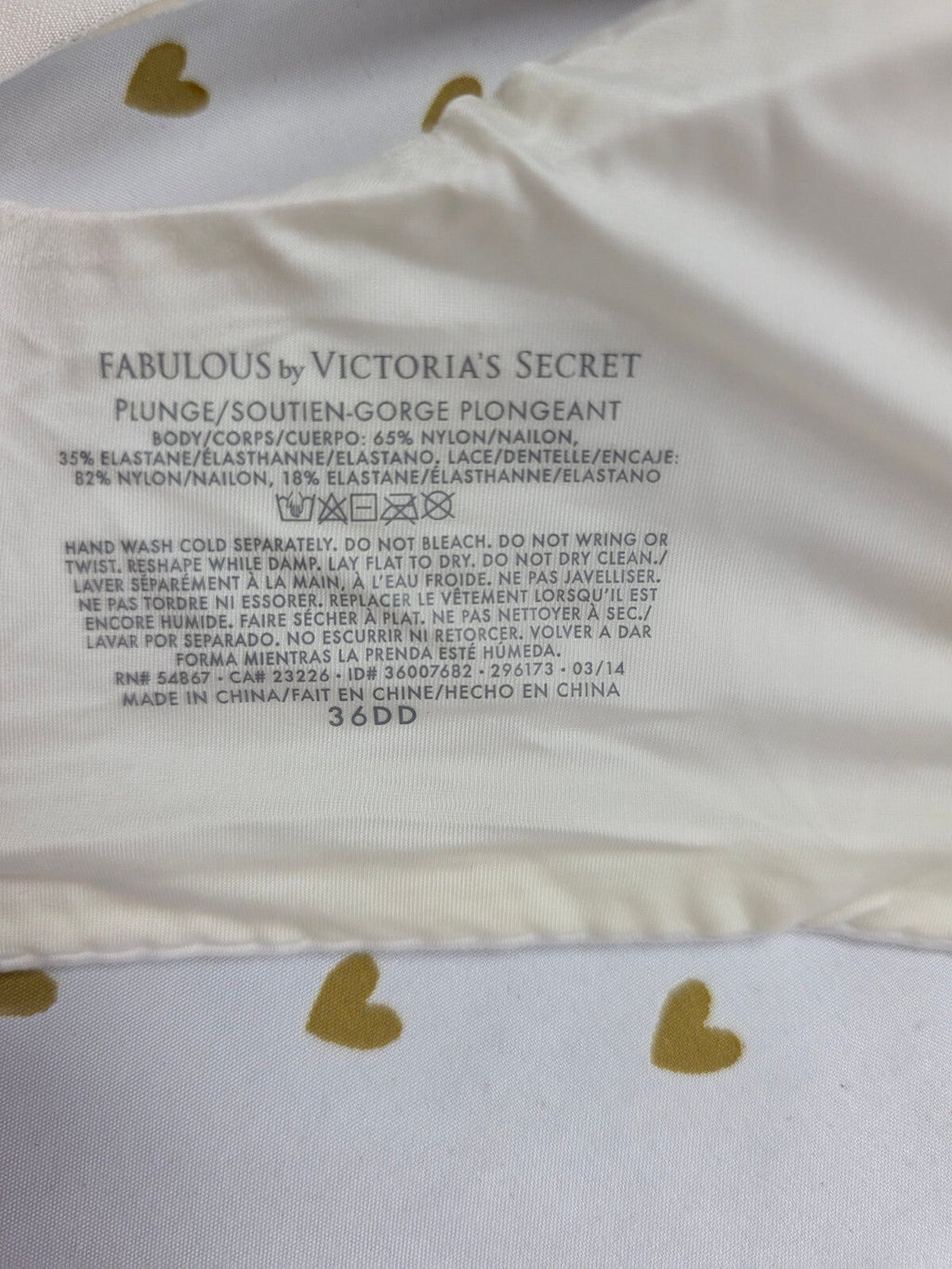 Victorias Secret FABULOUS Plunge Bra 36DD White Satin