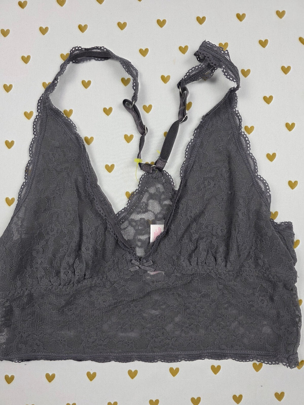 Victorias Secret Grey Stretch racerback Medium Bralette Bra Top Tank