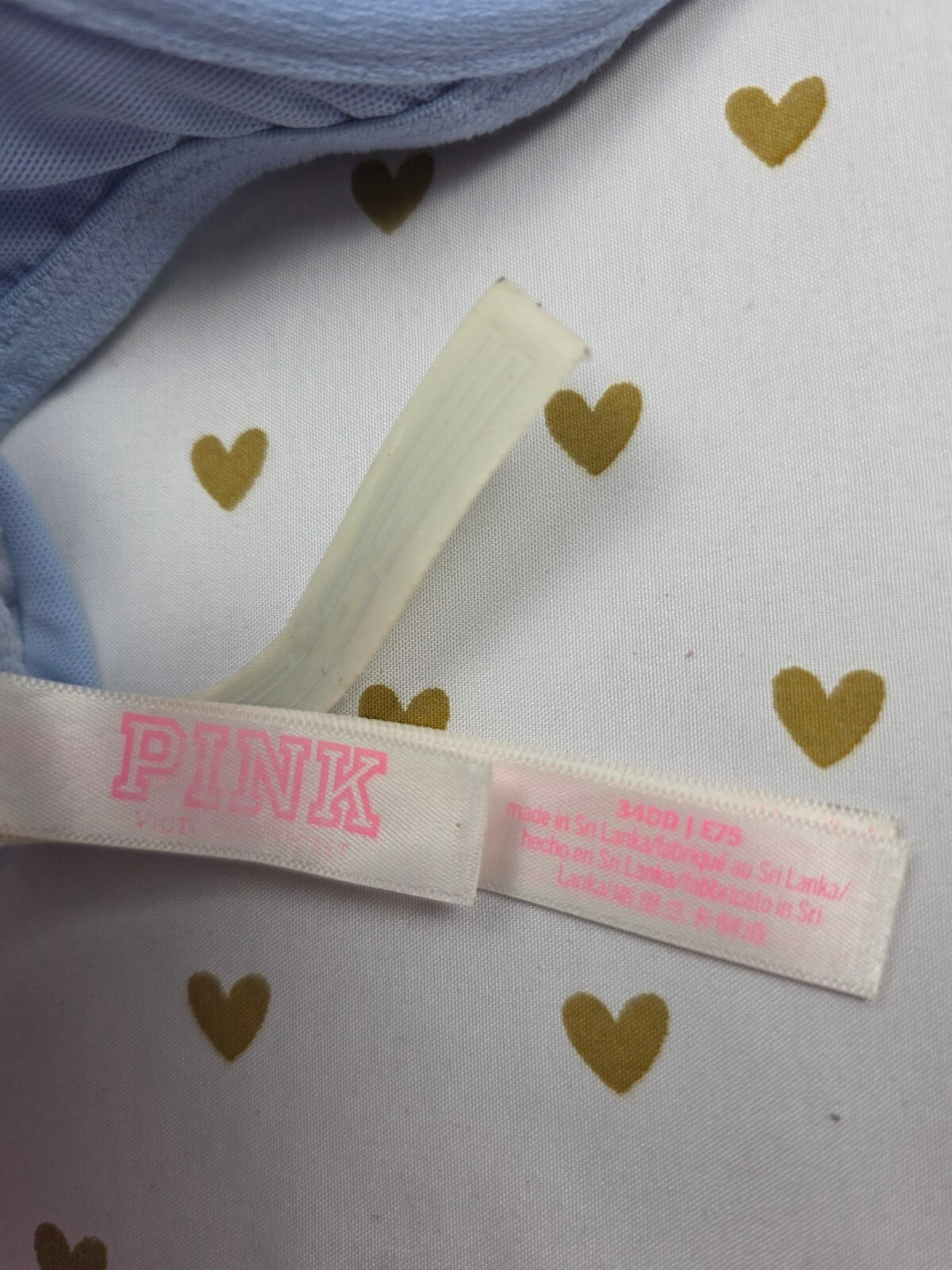 Victorias Secret Pink Blue 34DD Wear Everywhere Push Up Bra