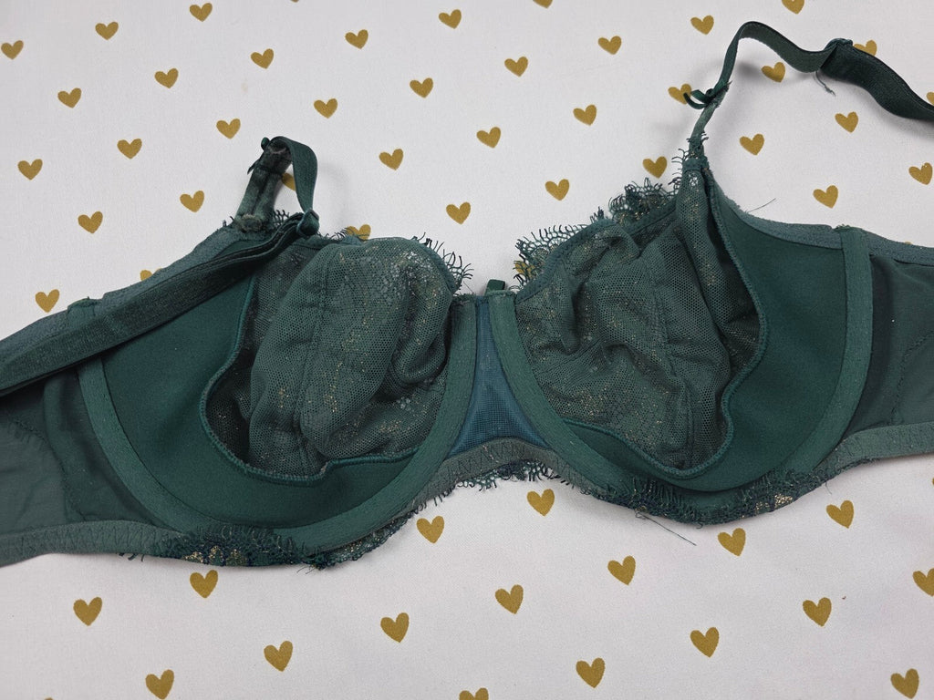 Victorias Secret Green Shimmer Dream Angels Push Up without padding Bra 34DD