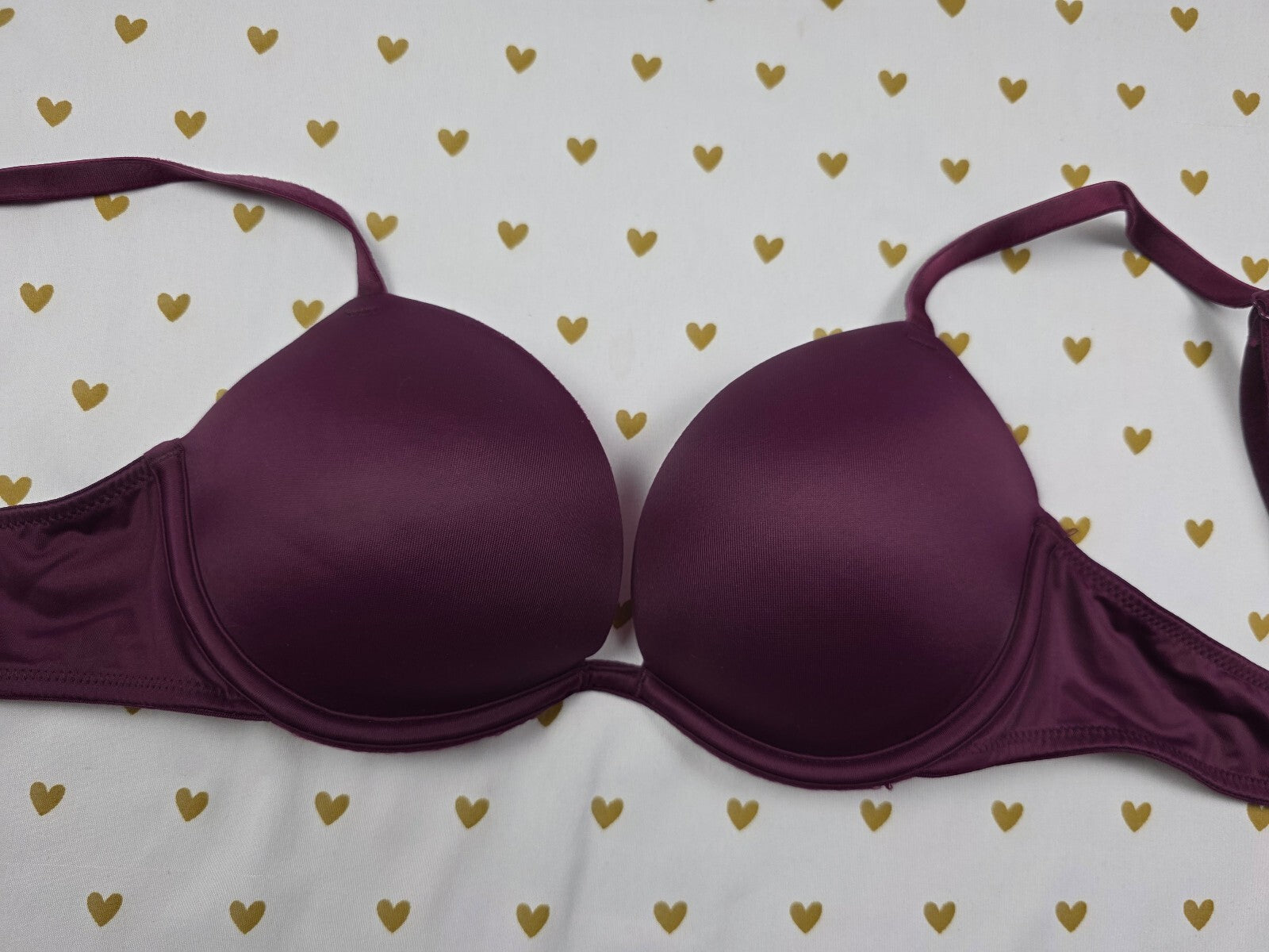 Victorias Secret Pink 34A Maroon Wear Everywhere SUPER Push Up Bra