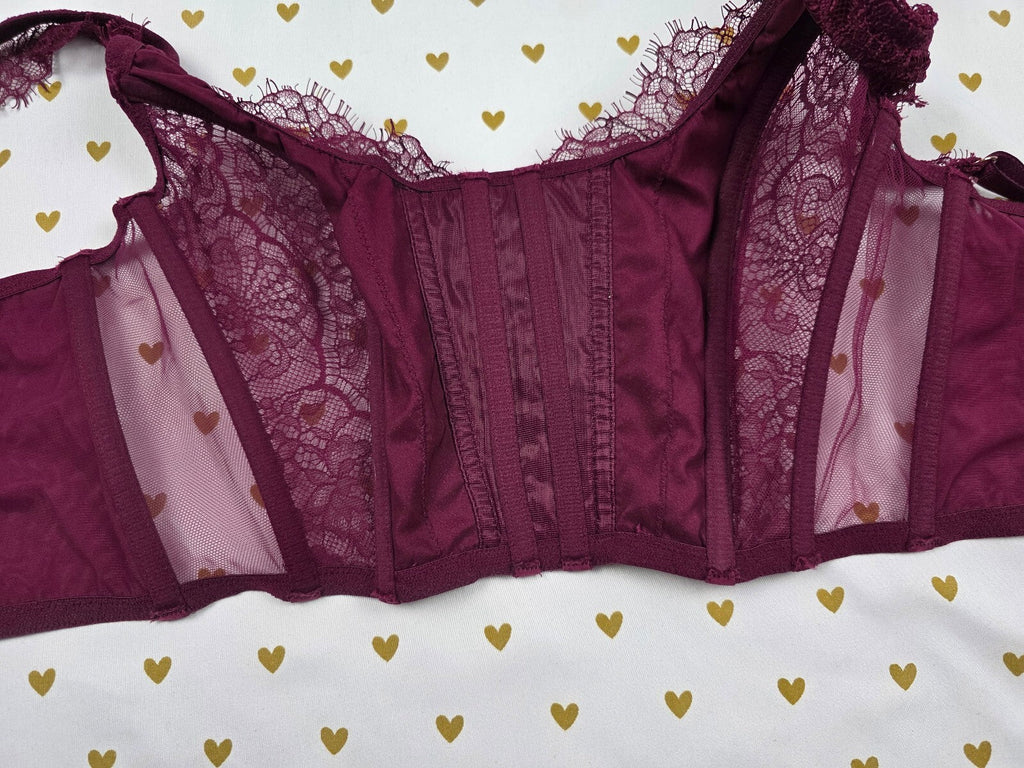 Victorias Secret Maroon Dream angels LARGE  Bralette Bra Top Tank