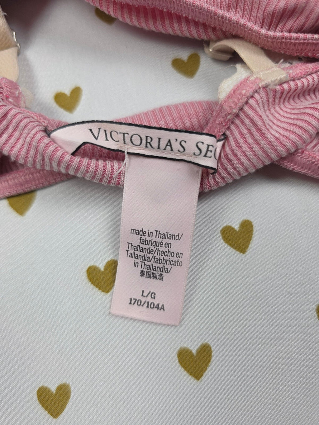 Victorias Secret Pink Ribbed Stretch Large Bralette Bra Top Tank