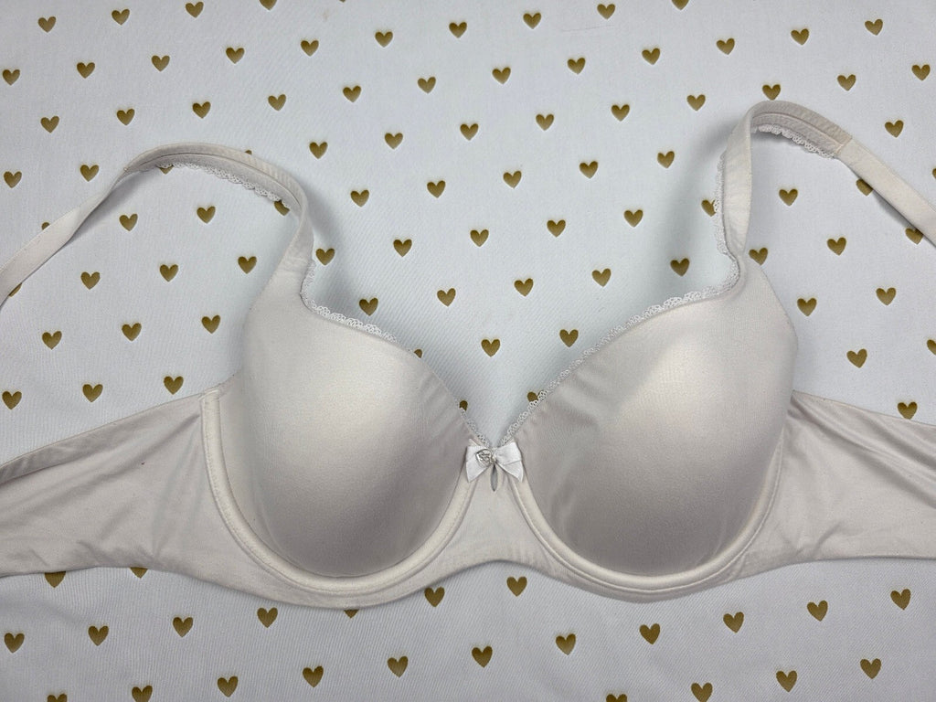 Victorias Secret White Lined Demi Balconette Bra 34D
