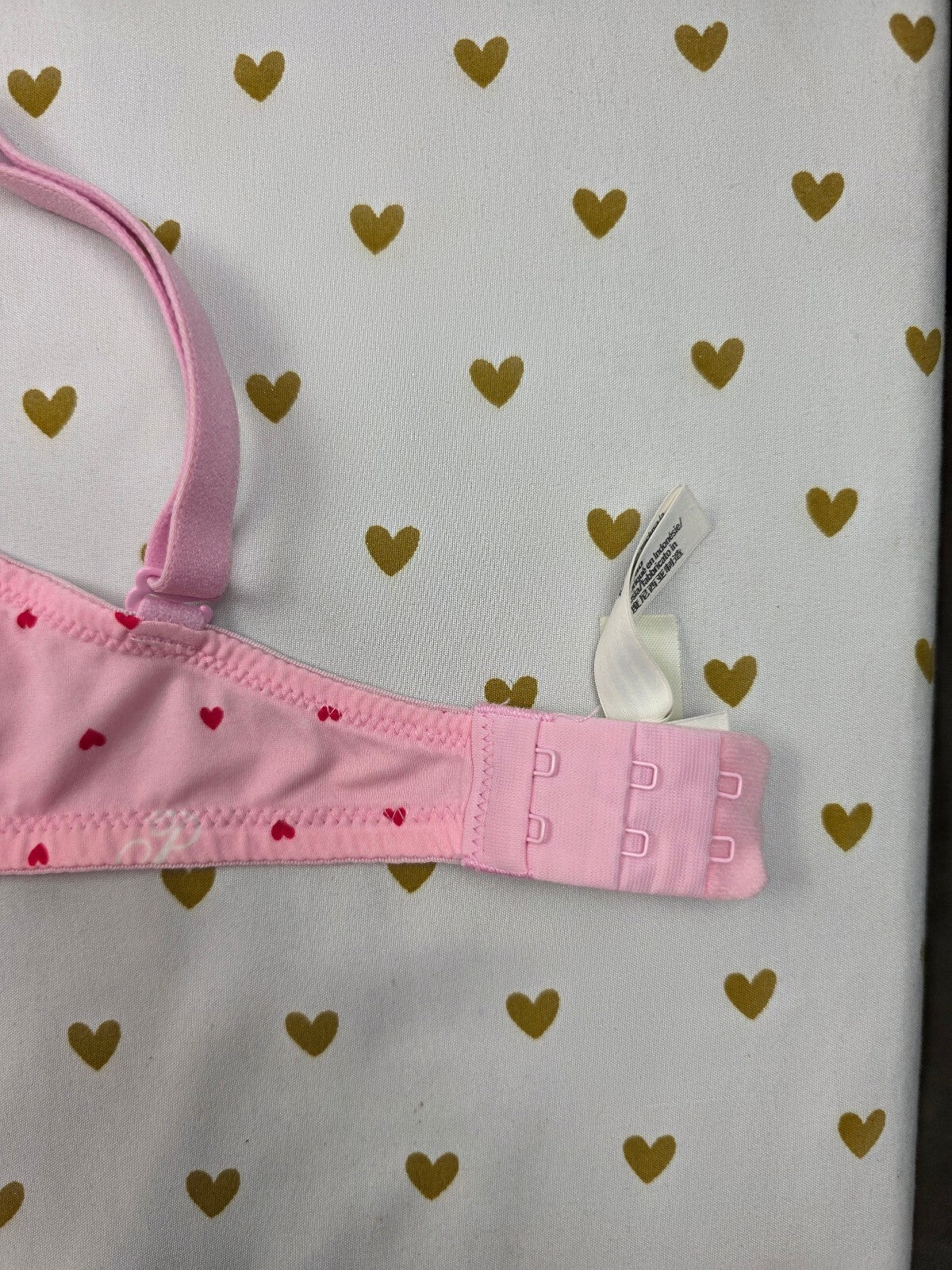 Victorias Secret HEARTS Bra 36D PINK Wear Everywhere T Shirt Lightly Lined