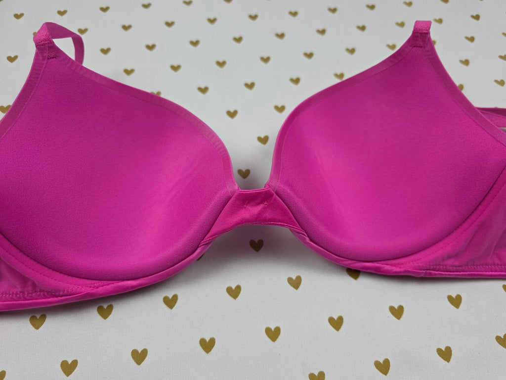 Victorias Secret SO OBSESSED Pink Push UP Satin Bra 32D