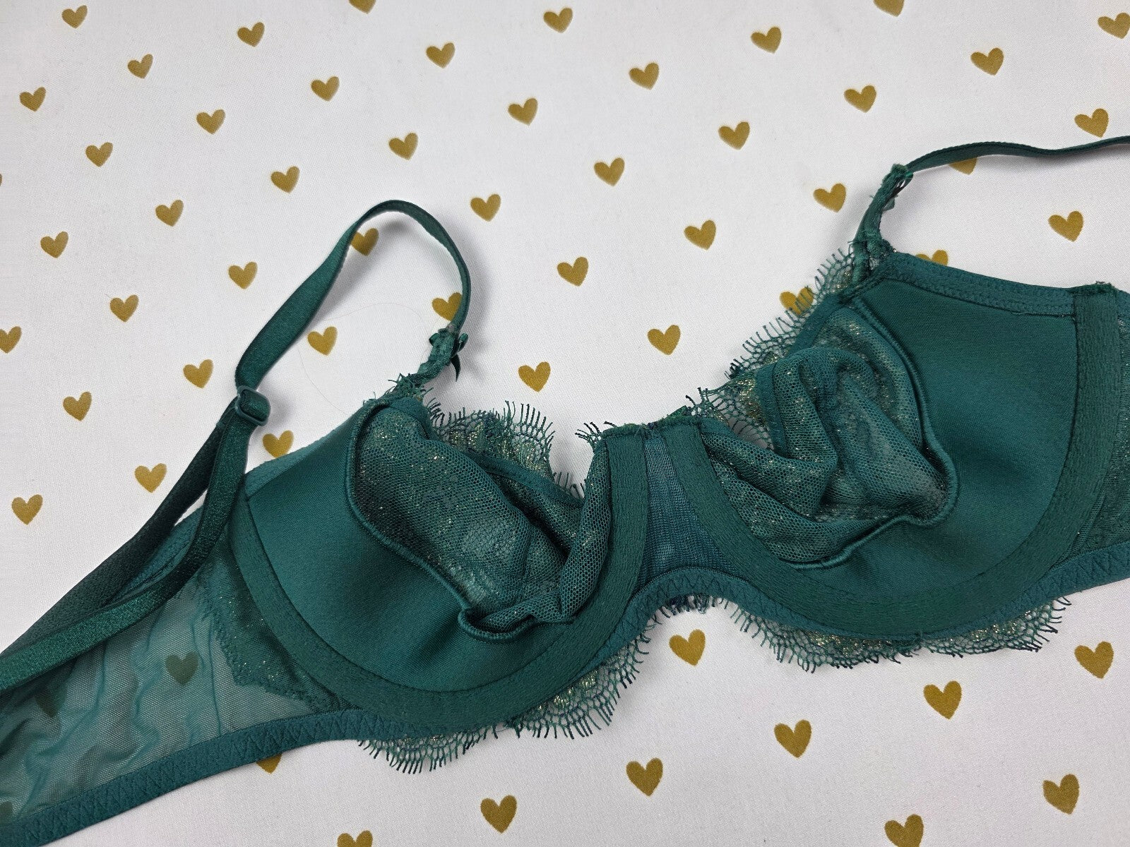 Victorias Secret Green Sexy Lace Dream Angels Push Up Without padding bra 34B