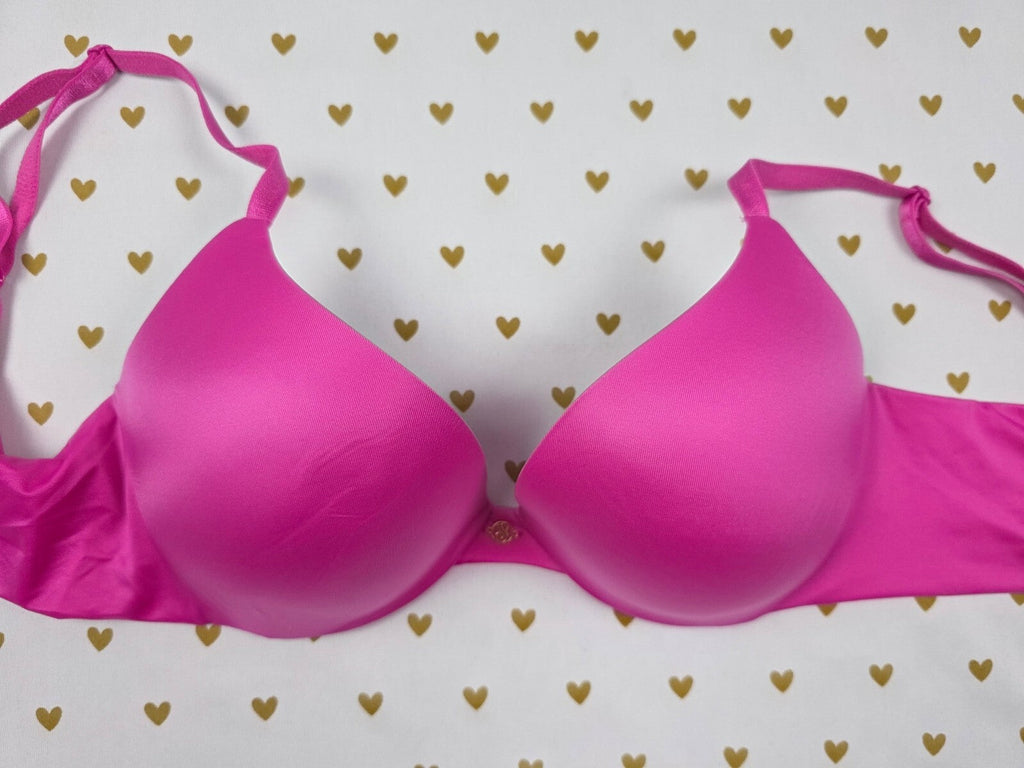Victorias Secret SO OBSESSED Pink Push UP Satin Bra 32D