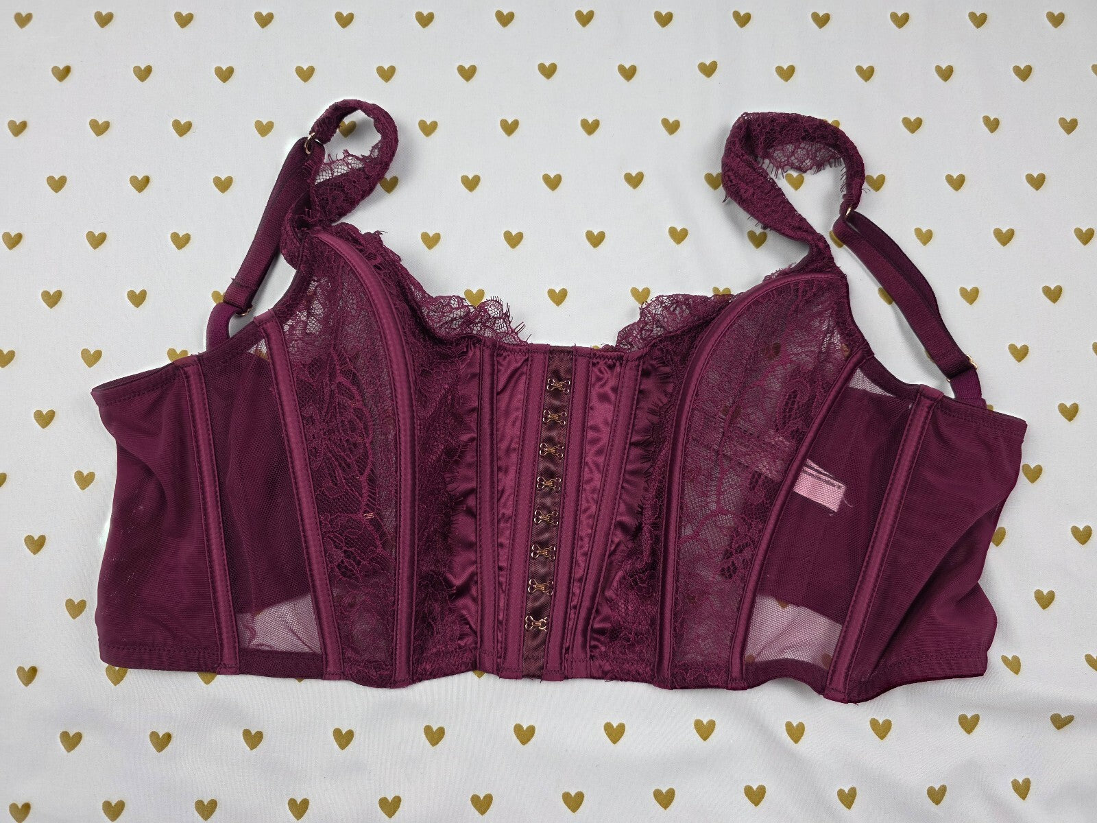 Victorias Secret Maroon Dream angels LARGE  Bralette Bra Top Tank