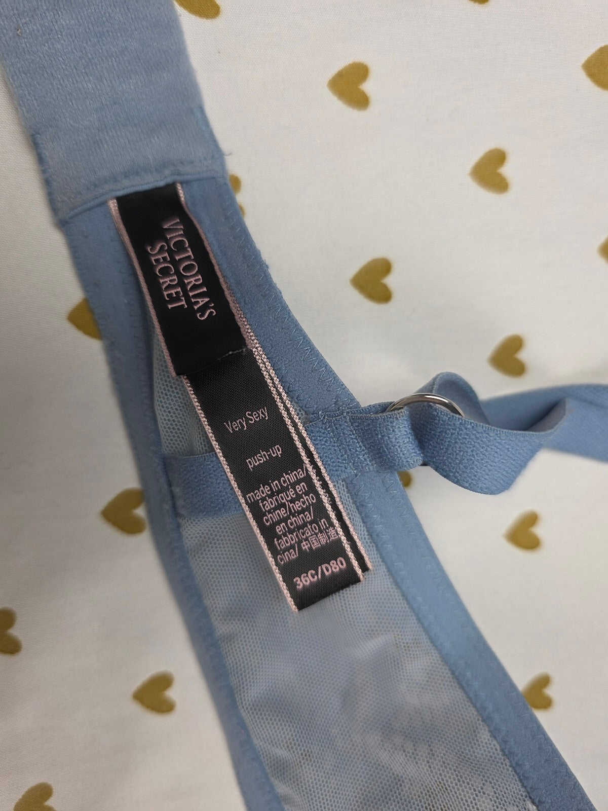 Victorias Secret Blue Lace Very Sexy Push Up Bra 36C