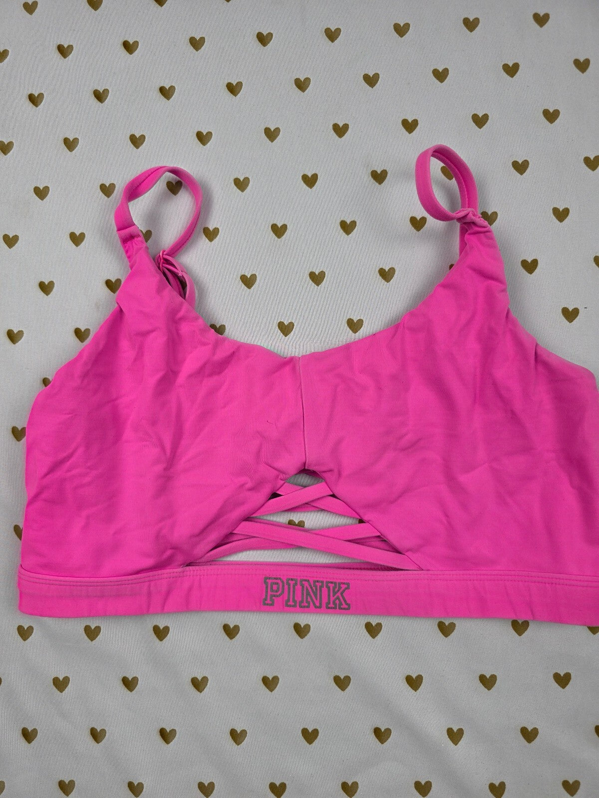 Victorias Secret Pink Ultimate Sports Bra MEDIUM Bralette Bra Top Tank