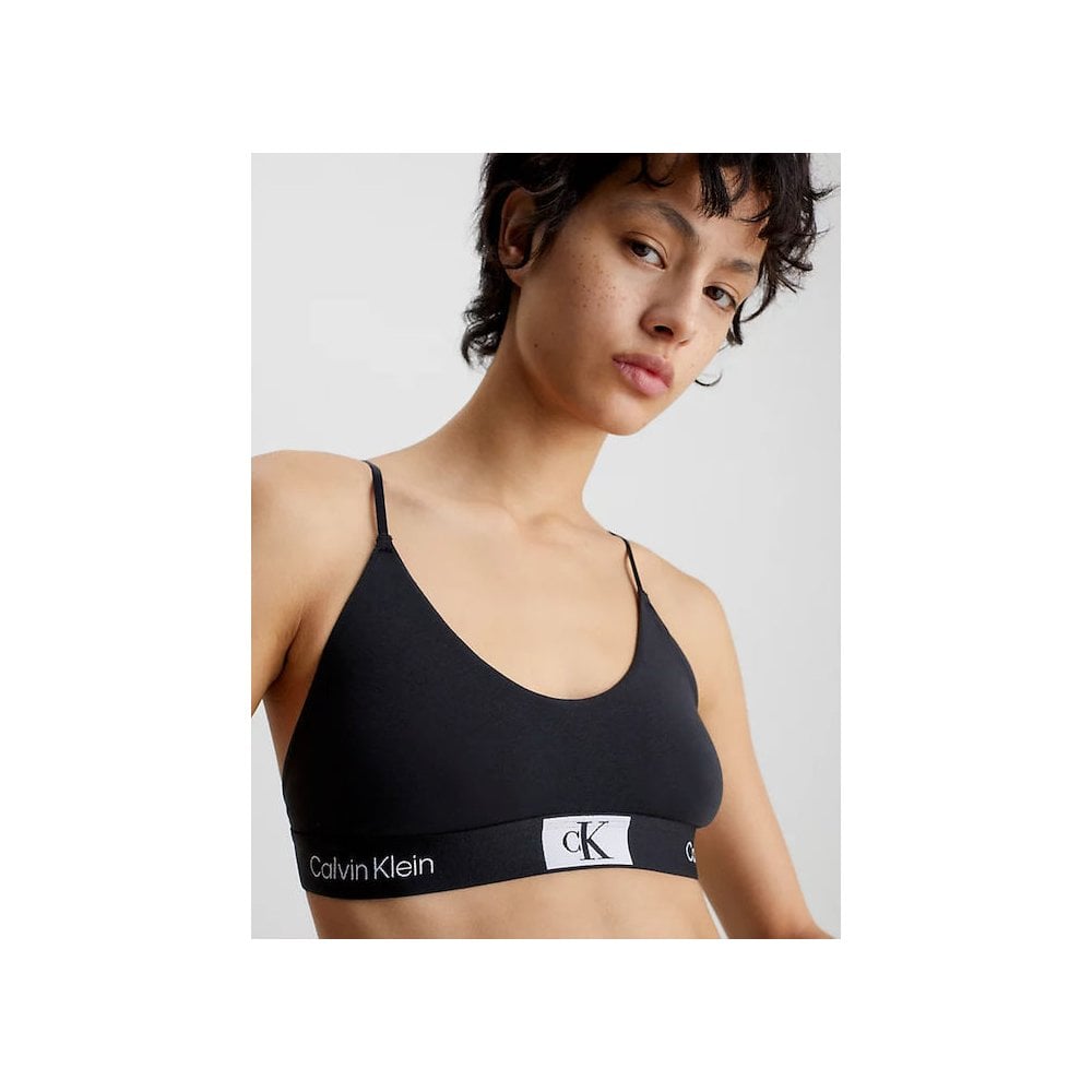 CK 1996 Unlined String Bralette, Black