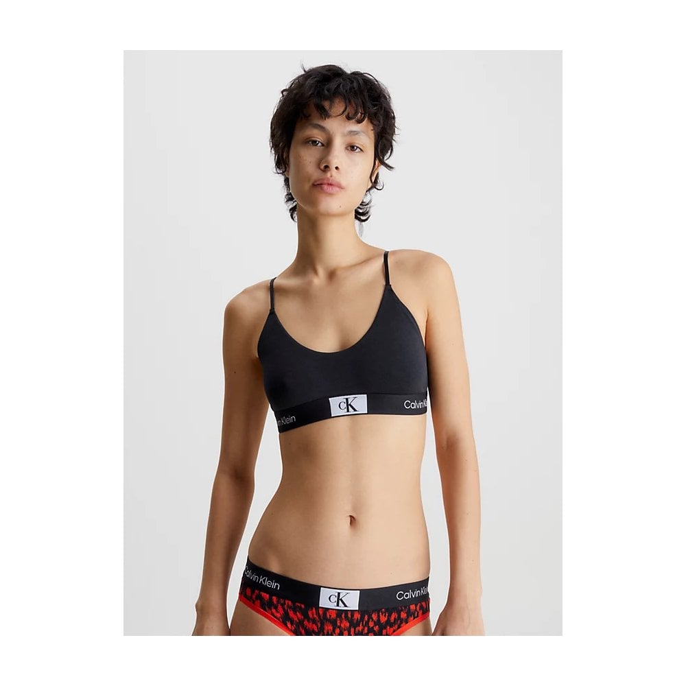 CK 1996 Unlined String Bralette, Black