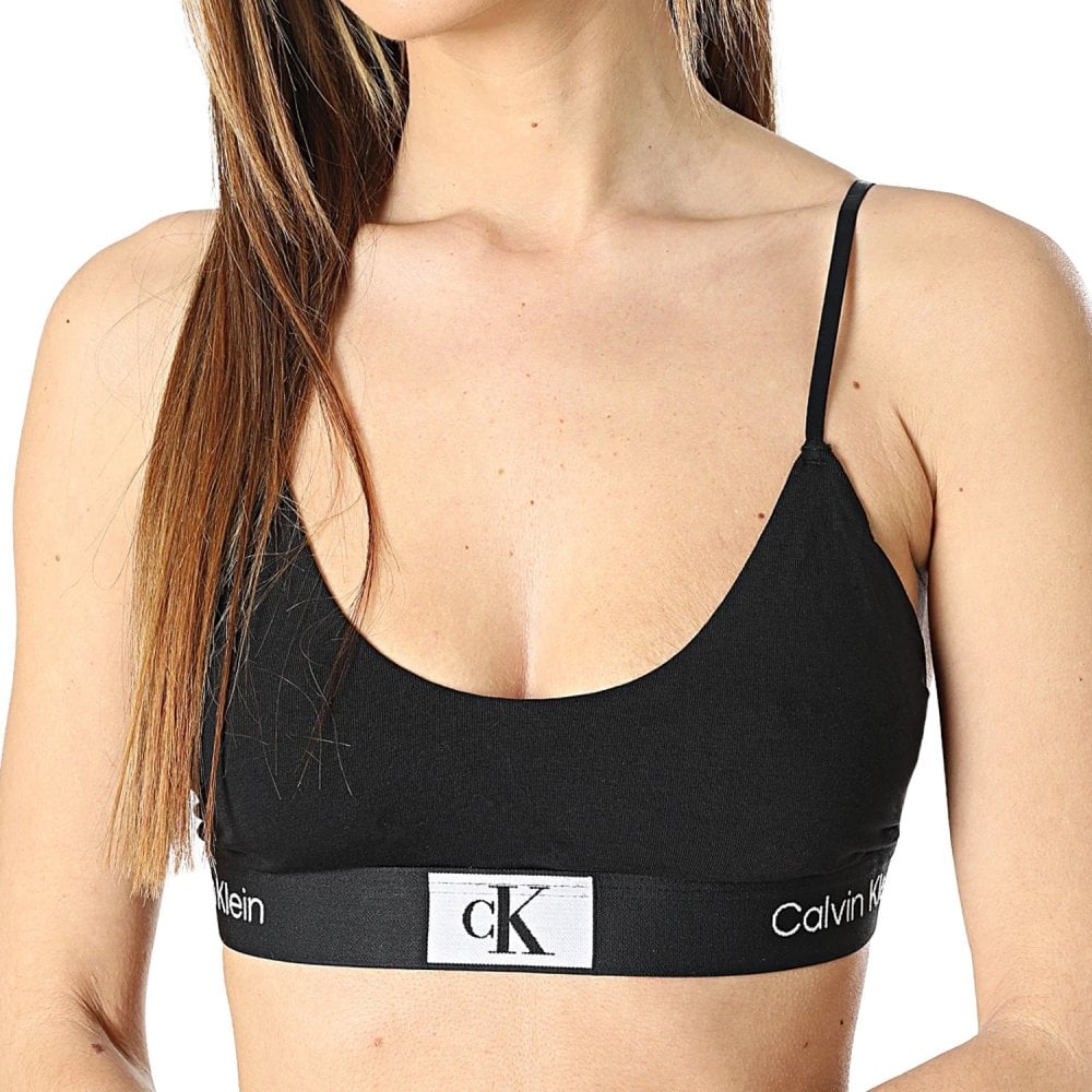 CK 1996 Unlined String Bralette, Black