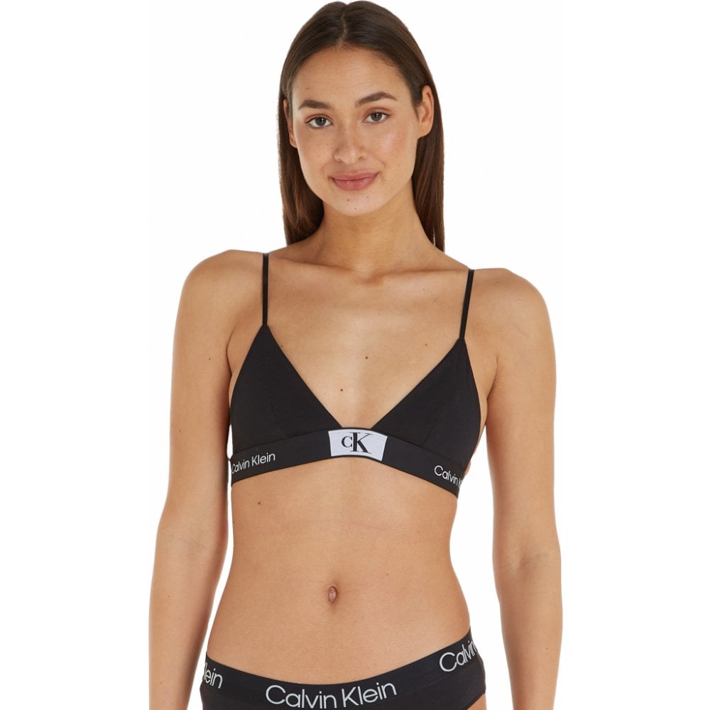 CK 1996 Unlined Triangle Bra, Black