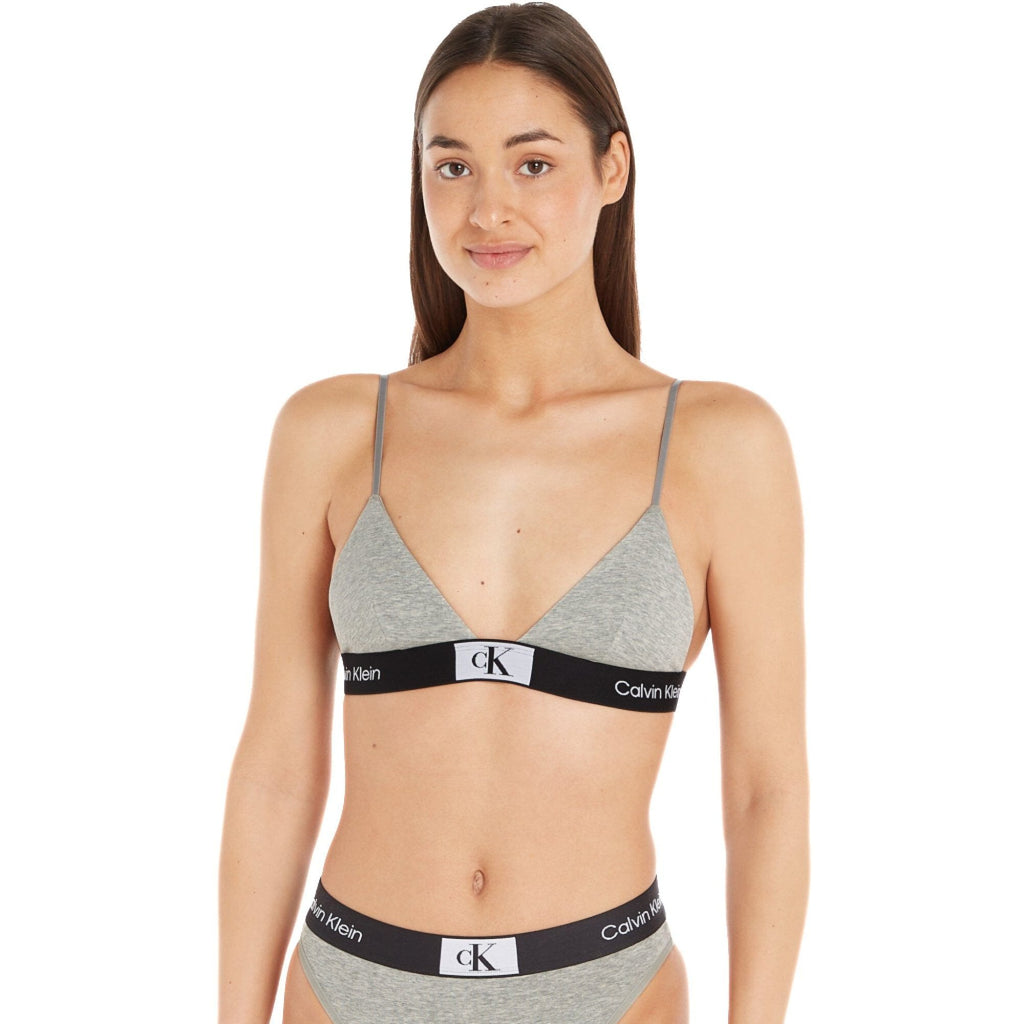 CK 1996 Unlined Triangle Bra, Grey Heather