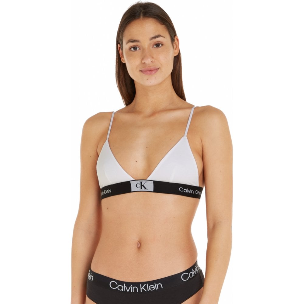 CK 1996 Unlined Triangle Bra, White