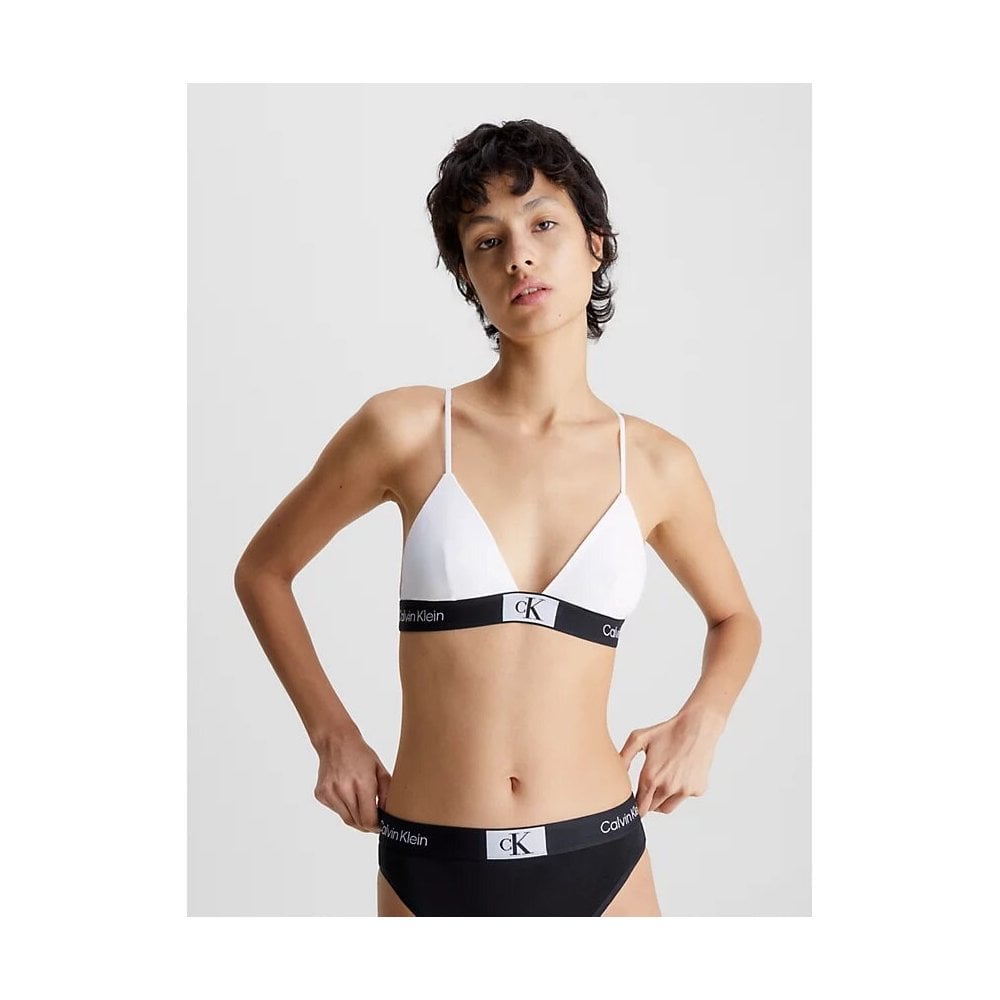 CK 1996 Unlined Triangle Bra, White