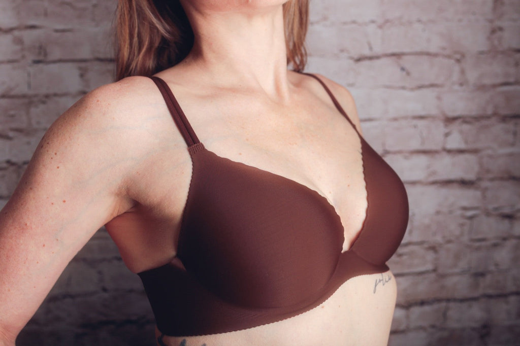 Victoria's Secret 34D Embrace Push Up Seamless Underwire T-shirt Bra Brown