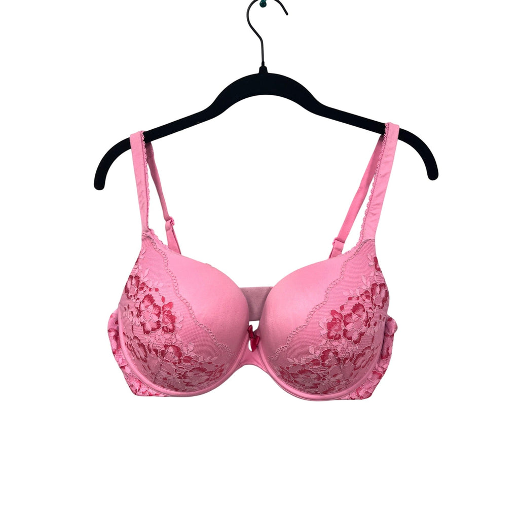 Victorias Secret Pink Floral Lace Bra 36DD #6265
